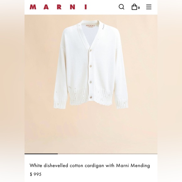 Marni for Uniqlo Merino Blend Cardigan NWT - Picture 6 of 6